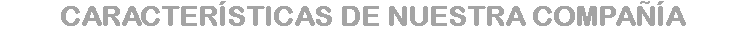 Características de nuestra compañía